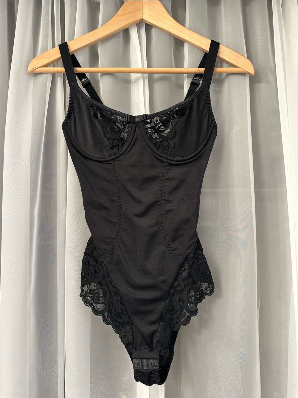 Victoria’s Secret Black Lace Trim Bodysuit